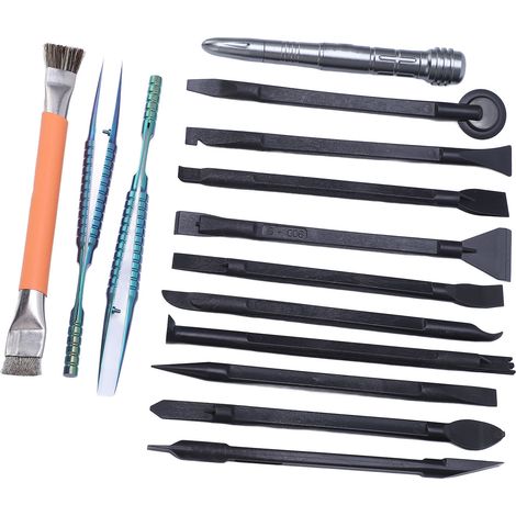 Kit d'outils de réparation électronique, levier, brosse, pince à épiler en alliage de titane, stylo brise-écran, kit 14 en 1 (1/5)