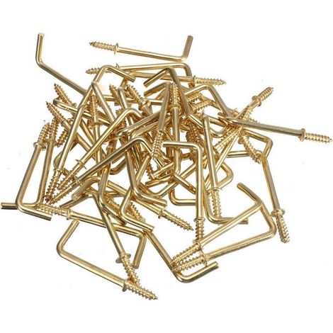 Trade Shop - SET MIT 22 HAKEN SCHRAUBHAKEN MIT GOLDGEWINDE 1/2" KLEINTEILE ZUBEHÖR -