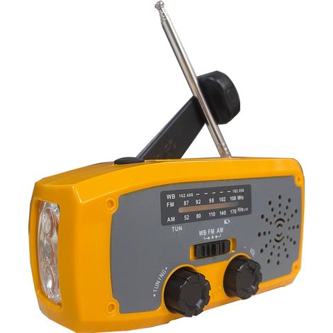 Radio d'extérieur – Radio portable – Radio d'urgence solaire à manivelle – ABS – Orange (1/5)