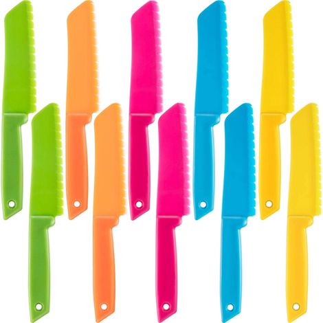 Ensemble de 10 couteaux en nylon et plastique pour la cuisine des enfants et des tout-petits