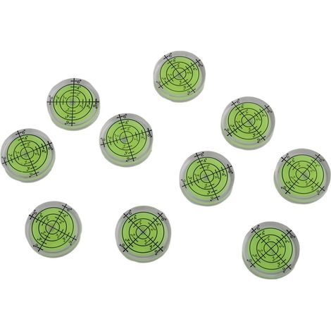 Pack of 10 round acrylic bubble vials for spirit level, 32 x 7 mm (1/5)