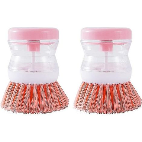 Brosse à couverts avec distributeur de savon, brosse à vaisselle, cuisine (2 pièces) ours fraise (1/5)