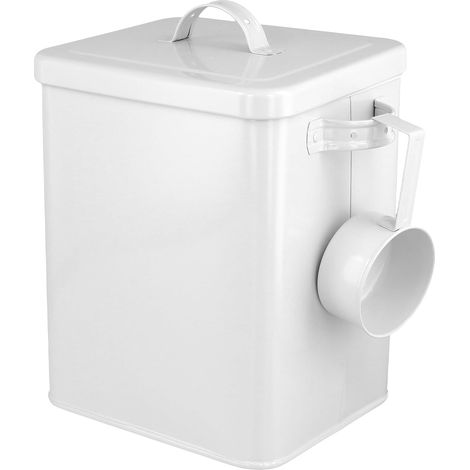 6-Liter-Aufbewahrungsbox für Waschmittel – Metallbehälter mit Messlöffel – 18,5 x 15,5 x 23 cm – Zur Aufbewahrung von Waschmittel und Tierfutter (1/5)