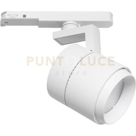 Proiettore a binario trifase GFA990N LED 35W 3000lm 4000K 38° CRI90 Orientabile in alluminio bianco satinato Eurostandard - Gealuce