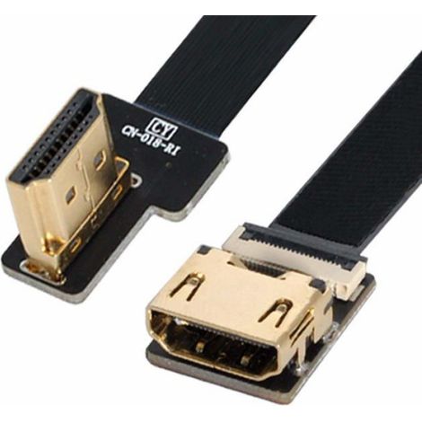 Câble HDMI plat - HD-216-LE-0.5M-XY - coudé 90° - mâle → femelle FPC - 0,5 m