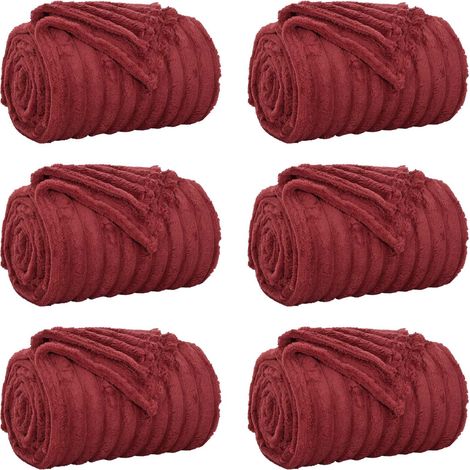 Couvertures à jeter 6 pcs Rouge Bordeaux 150 x 130 cm Toison