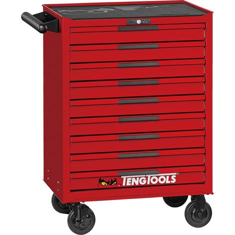 Servante d'atelier rouge professionnelle 9 tiroirs Teng Tools TSW26R9
