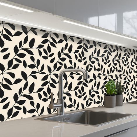 SCHIENALI CUCINA Elegante - Fantasia - Nero - Beige 200x60 cm (1/5)