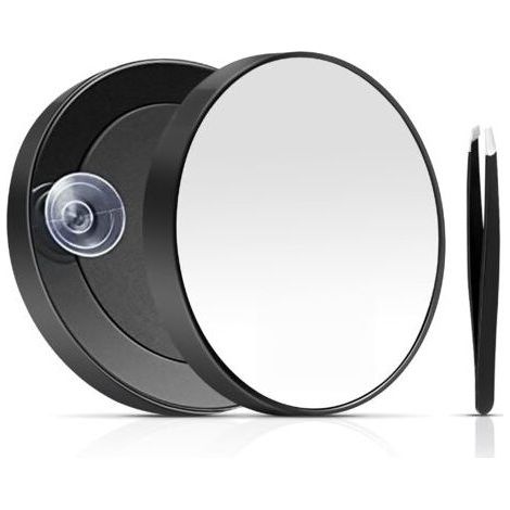 Miroir de maquillage - Miroir grossissant - Mini miroir de maquillage - Miroir portable - Grossissement x20 - Ventouse puissante - Pince à épiler en acier inoxydable - Convient pour la mise en forme-M (1/5)