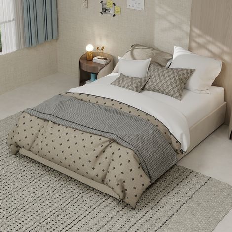 Letto matrimoniale struttura letto 140x200 beige OKMYHOME