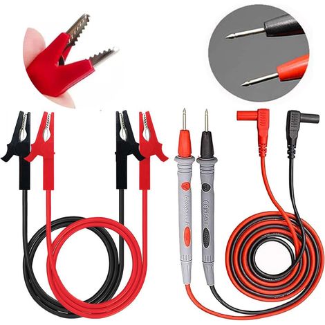 Multimeter-Messleitung, Multimeter-Messleitungsset enthält 4 Stück Krokodilklemmen/Multimeter-Messleitung (1/5)