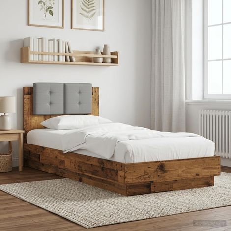 Estructura de cama con cabecero Madera envejecida 80 x 200 cm (1/5)