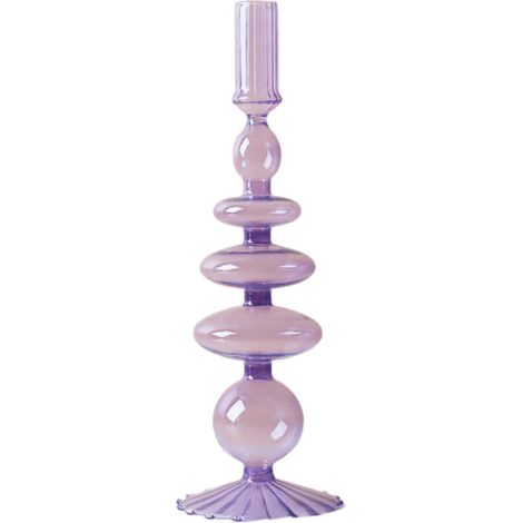 Support À Bougie En Verre - Design Artistique Goblet Avec Base - Décor De Table Vintage Pour Mariage Fête Maison Café - 1 Pièce (1/5)