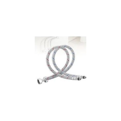 Lot de 2 rallonges de raccordement d'eau - Tuyau flexible 3/8 - 60 cm - En acier inoxydable - Pour cuisine et salle de bain (1/5)