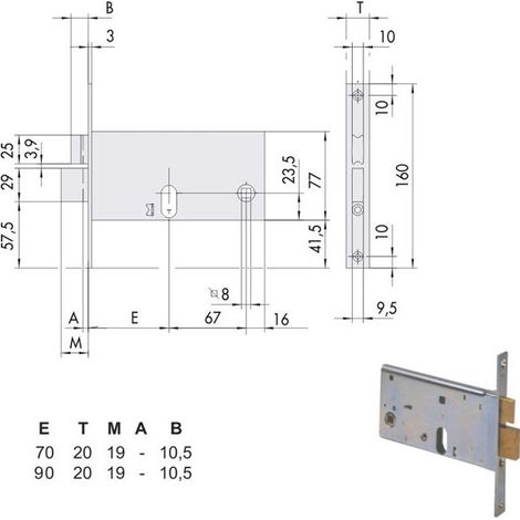 Serrure d'insertion de bandes All 44461-70-0 Cisa