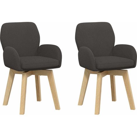 Drehstuhl Esszimmer 2 Stk. Bouclé Dunkelgrau 54 x 58 x 87 cm vidaXL (1/5)