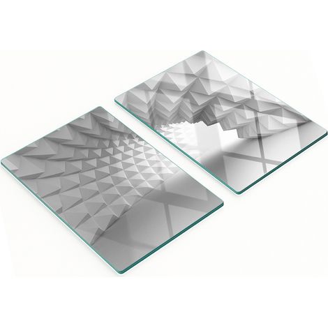 Set aus zwei Glas-Küchenbrettern, abstraktes Tunnel-Design, 2 x 40 x 52 cm (1/5)
