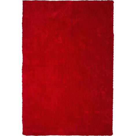 Tappeto shaggy rosso 140 x 200 cm Demre