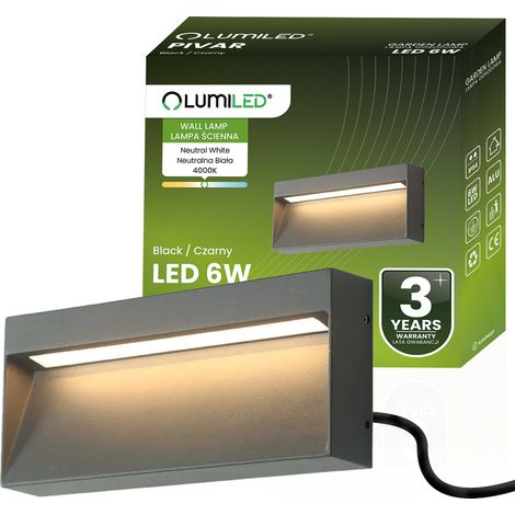 Lámpara de jardín exterior, aplique de pared, LED de 6W, IP54, 480lm, 4000K, pivar (1/5)