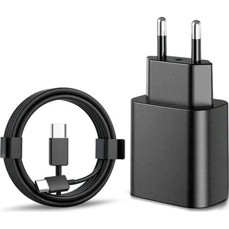 NN 45W Schnellladegerät kompatibel mit Samsung USB-C, 2m Kabel, 1 Schnelllade-Netzteil für Galaxy-Geräte, schwarz, 1-P Samsung (45W schwarz) (1/5)