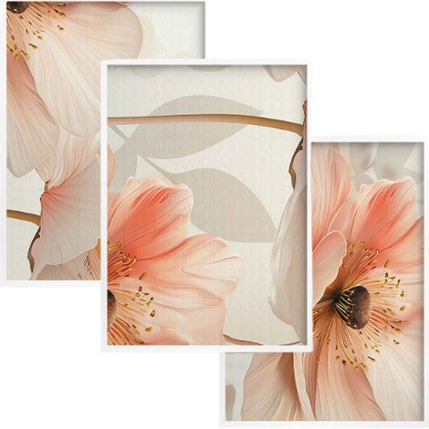 Affiches pastel, tableaux muraux, cadre blanc, fleurs, décoration murale 30x40