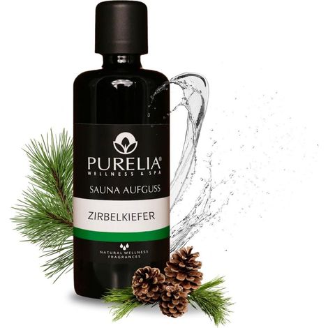 PURELIA Saunaaufguss Konzentrat Zirbelkiefer 100 ml natürlicher Sauna-aufguss - reine ätherische Öle (1/5)