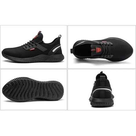 Calzado de seguridad ligero para hombre y mujer, zapatillas de seguridad, calzado de trabajo, protección con puntera de acero, calzado de construcción antideslizante, talla 43. (1/3)