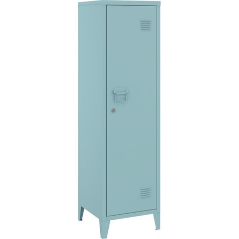 Estantería/armario de almacenamiento metálico azul con cerradura 137 x 38 x 38 cm 030008945 (1/5)