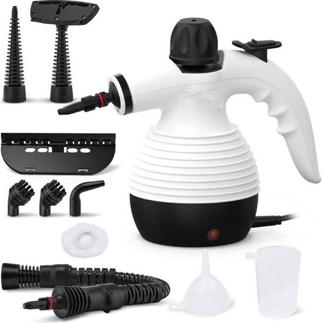 Pulitore a vapore portatile multifunzione con 10 accessori per tappeti, tende, divani, cucine, bagni e molto altro. (1/5)