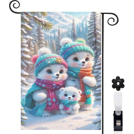 Drapeau de jardin décoration saisonnière toile épaisse double face 30 x 45 cm pour porche et cour (1/5)