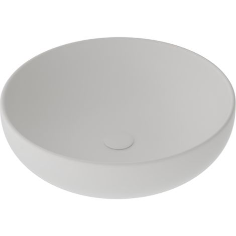 Lavabo Easy appoggio salvaspazio Ø45 tondo in ceramica bianco
