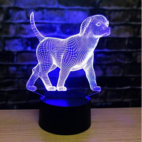 Lampe Chien 3D LED - Changement Automatique De Couleur - Pour Bureau Chambre Bureau - 1 Pièce (1/5)