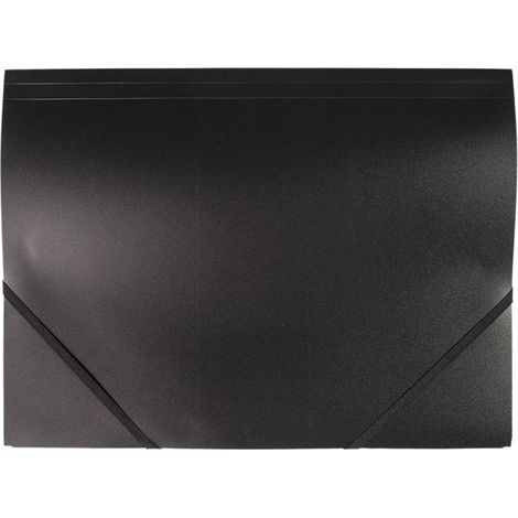 Carpeta de pl谩stico negro con banda el谩stica D.rect