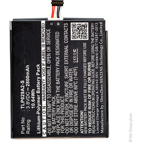 NX - Batterie téléphone, smartphone, GSM pour TCL 3.8V 2800mAh - TLP029A2-STLP029A2STL (1/3)