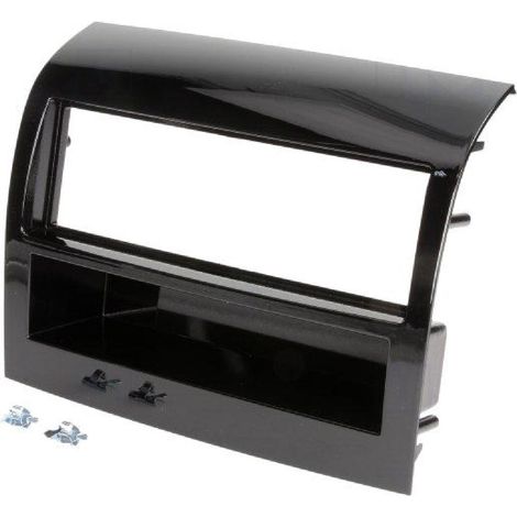 Facade autoradio FA493A compatible avec Fiat Ducato ap14 Noir brillant 1Din avec Vide-poche
