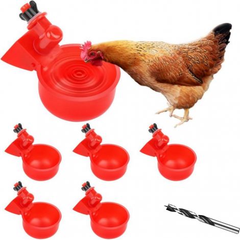 Abreuvoir automatique pour poules, kit avec foret de 9 mm, mangeoire pour poules, canards, oies, dindes, pigeons et autres volailles (1/5)
