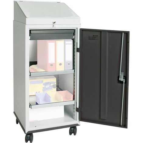 Stumpf Kombi-Set 3000, RAL 7035/7016, 1 Schreibpult, 1 Schublade, 2 Wannen, fahrbar (1/5)