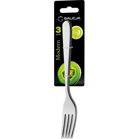 Tenedor de mesa moderno de plata, 3 piezas