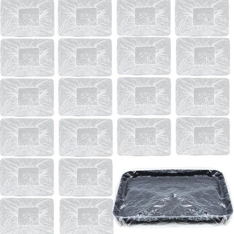 Lot de 40 revêtements jetables pour plateau de peinture de 22,9 cm, faciles à nettoyer, en plastique, pour peinture de murs et plafonds (1/5)