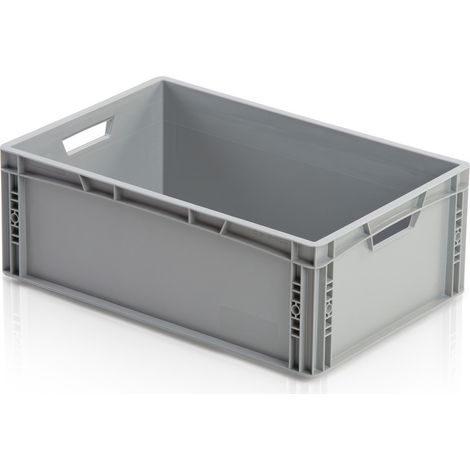 Conteneur de stockage, avec poignées en forme de tonneau, gris