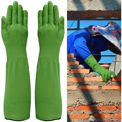 Schutzhandschuhe, lange Gartenhandschuhe, dornenfest, schnittfest mit langen Ärmeln, für Gartenarbeit und leichte Hausarbeiten, 45 cm (1/5)