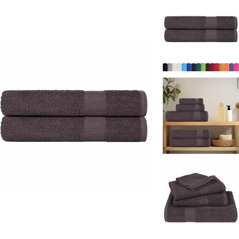 Handtücher 2 Stk. Anthrazit 100x200 cm 360 g/m² 100% Baumwolle - Handtuch - Handtücher - Strandtuch - Badetuch (1/5)