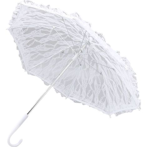 Weiße Spitze mit J-förmigem Griff, elegante Optik, ideal (1/5)