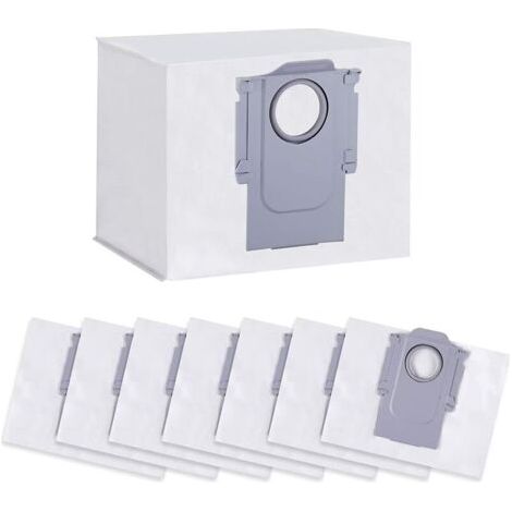 Pack de 8 sacs à poussière pour Roborock S7 MaxV Ultra / S7 Pro Ultra / Q7+ / Q7 Max+ / Q5+ station d'aspiration pour aspirateur, sac de rechange jetable grande capacité 3L ensemble d'accessoires pour (1/4)