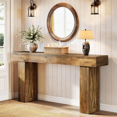 Tribesigns 160cm Narrow Console Table, Modern Sofa Table for Hallway, Entryway Table for Living Room, Bedroom, Home Office