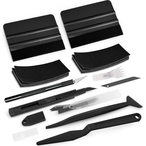 Kit de Raclettes, Outils de Film de Fenêtre de Voiture Vinyle de Teinte, avec Cutter, Raclette en Feutre, Mini Raclette (1/5)