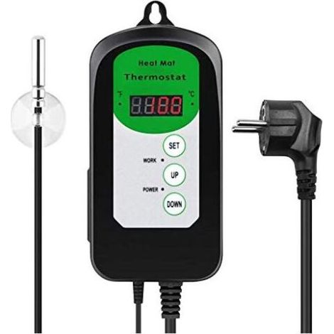 Termostato digitale con tappetino riscaldante per la germinazione dei semi, rettili e birrificazione, da 20 a 42 °C. (1/5)