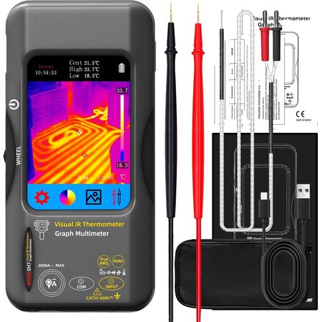 Imager thermique, résolution 320 x 320, mesure de tension 1000 VDC / AC, écran tactile capacitif de 3,98 pouces, BSIDE SH7 (1/2)