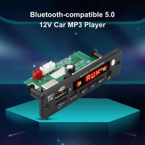 MP3-Verstärker-Set, empfindlich, multifunktional, Bluetooth-kompatibel, Frontplatten-Design – Schwarz 1 (1/3)
