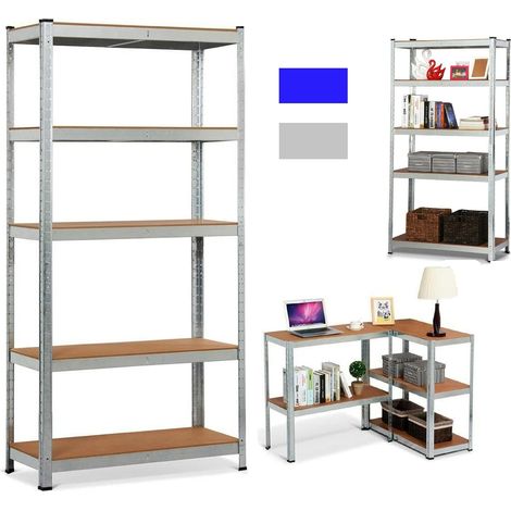 Étagère de rangement pour charges lourdes, étagère de cave, étagère de garage, étagère d'atelier, 200 x 100 x 50 cm, charge maximale de 875 kg (175 kg par étagère), étagère en métal galvanisé (1/5)